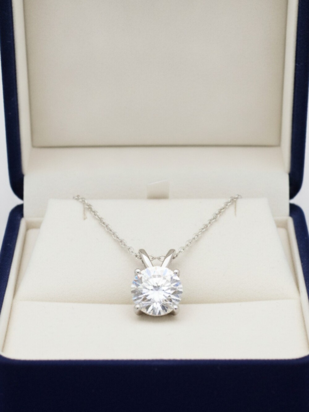 Moissanite 1 CT Solitaire Pendant Necklace